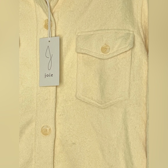 NWT Joie Butter Yellow Fleece Oversized Shacket Women’s Small - Picture 2 of 4